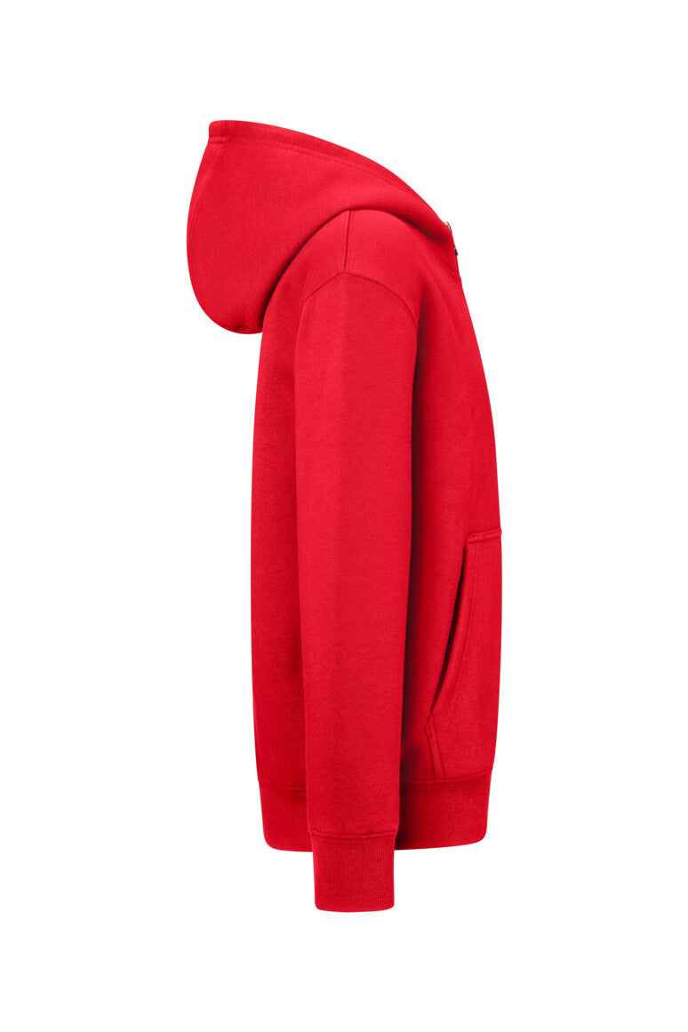 HAKRO Kinder Kapuzen-Sweatjacke Bio-Baumwolle - rot