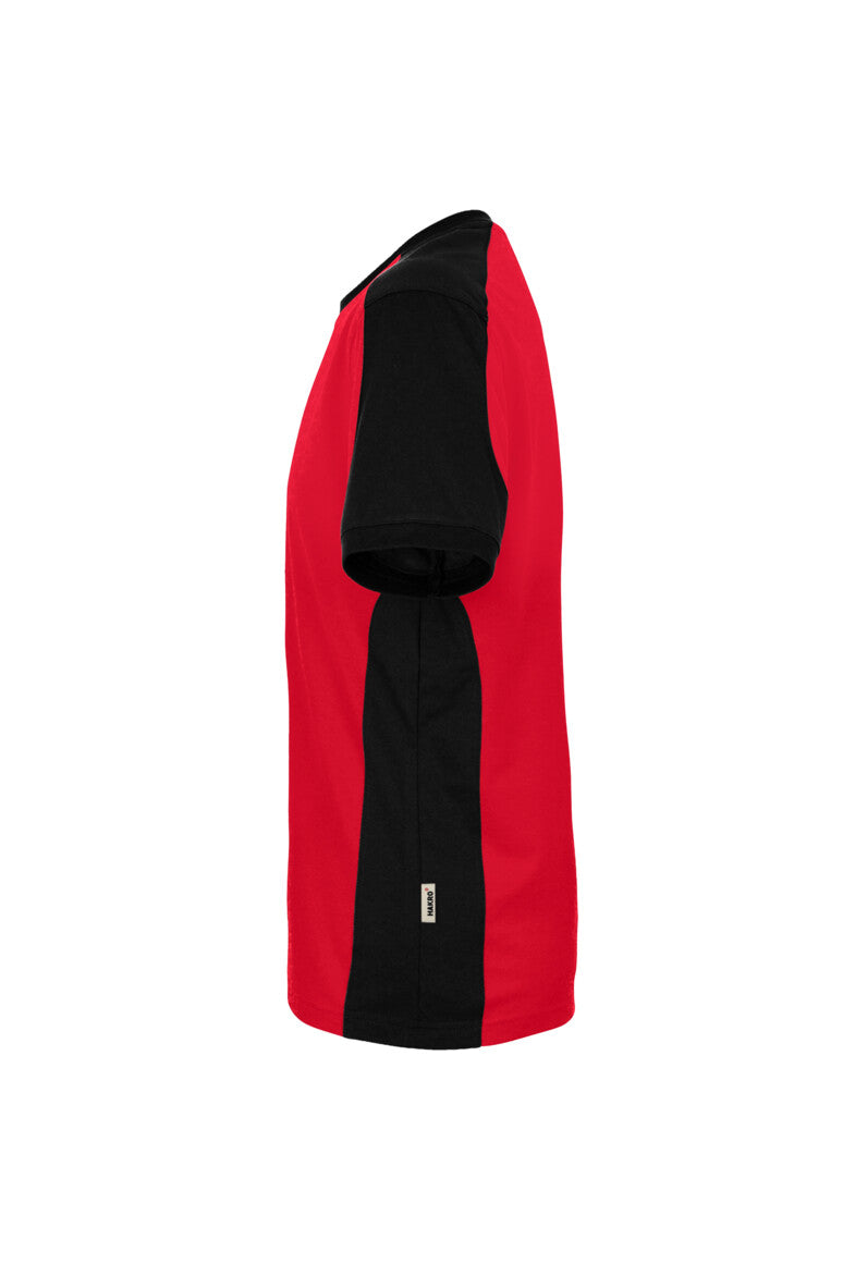 HAKRO T-Shirt Contrast MIKRALINAR® ECO - rot/schwarz