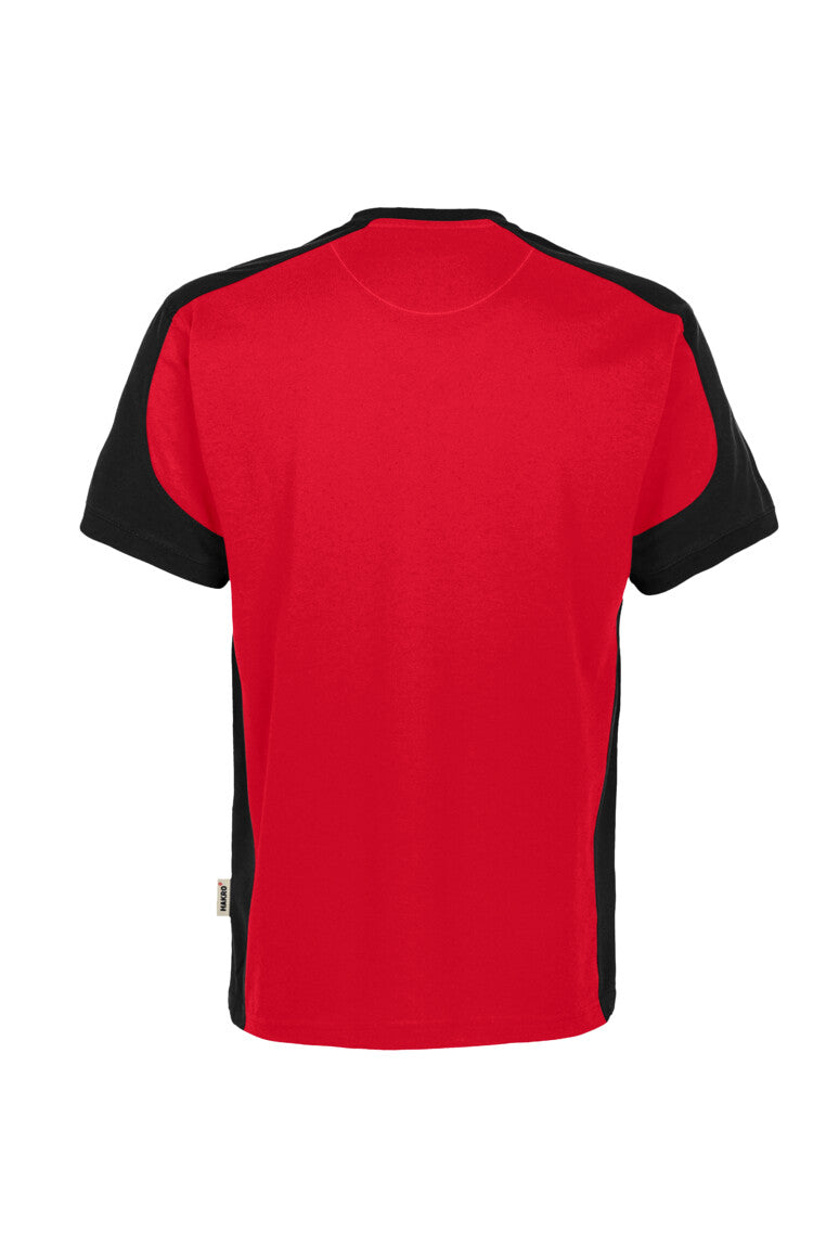 HAKRO T-Shirt Contrast MIKRALINAR® ECO - rot/schwarz