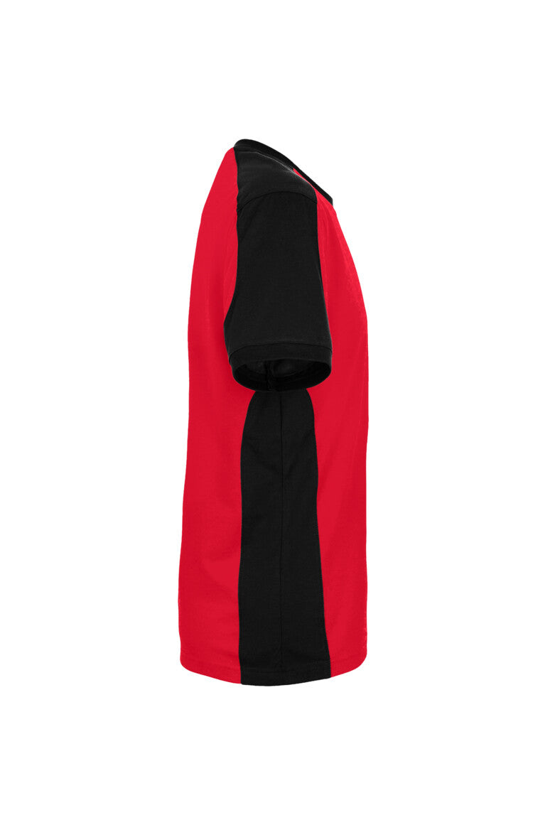 HAKRO T-Shirt Contrast MIKRALINAR® ECO - rot/schwarz