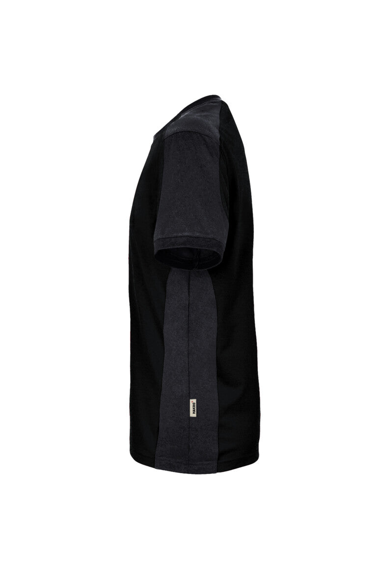 HAKRO T-Shirt Contrast MIKRALINAR® ECO - schwarz/karbongrau