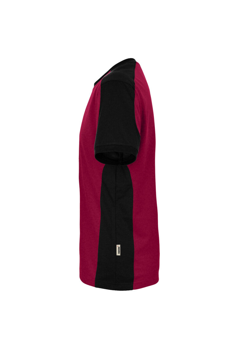 HAKRO T-Shirt Contrast MIKRALINAR® ECO - weinrot/schwarz