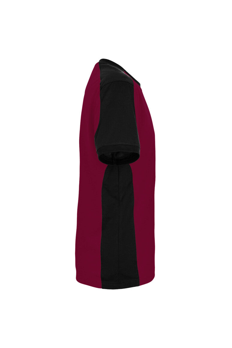 HAKRO T-Shirt Contrast MIKRALINAR® ECO - weinrot/schwarz