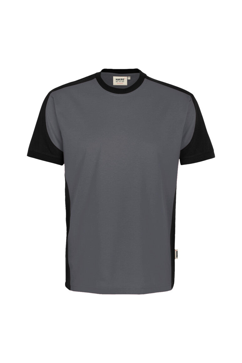 HAKRO T-Shirt Contrast MIKRALINAR® ECO - anthrazit/schwarz
