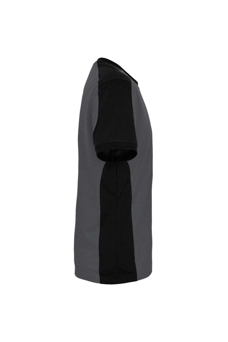 HAKRO T-Shirt Contrast MIKRALINAR® ECO - anthrazit/schwarz