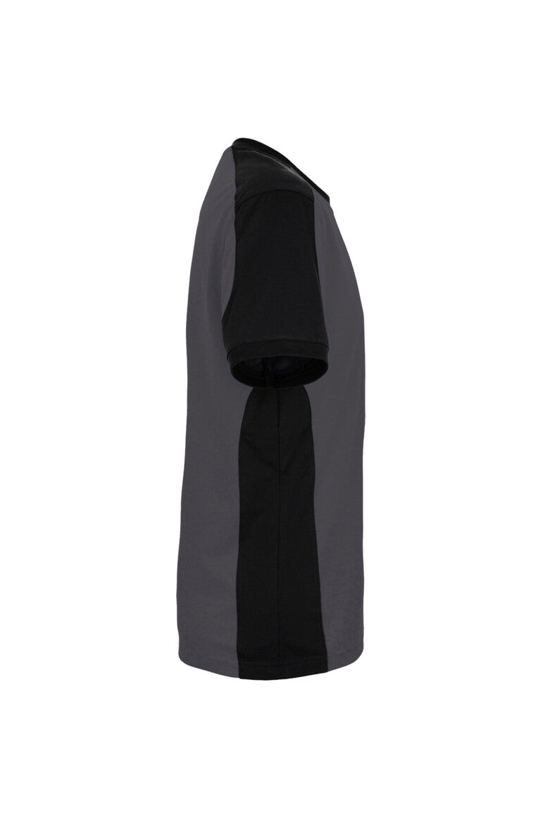 HAKRO T-Shirt Contrast MIKRALINAR® ECO - karbongrau/schwarz