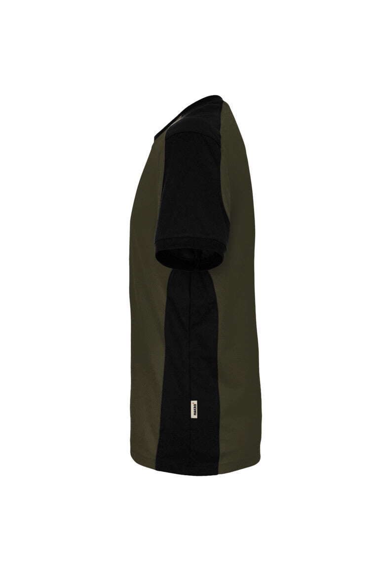 HAKRO T-Shirt Contrast MIKRALINAR® ECO - olive/schwarz