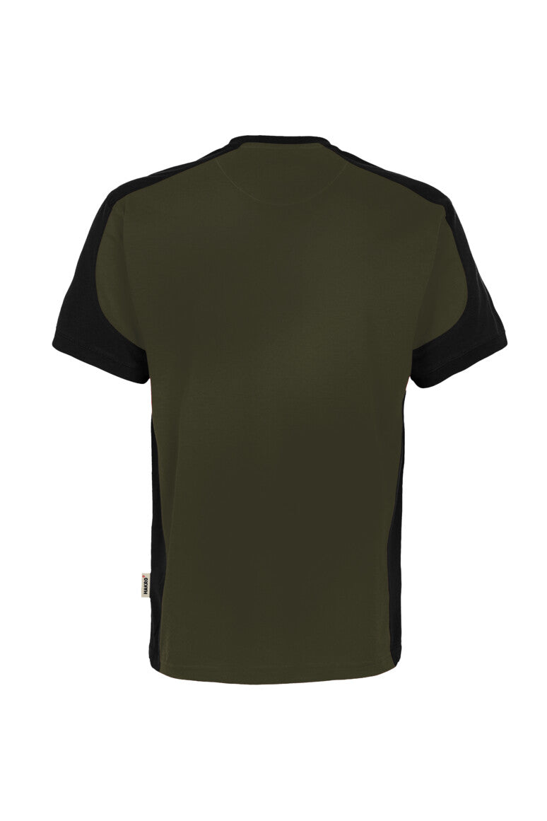 HAKRO T-Shirt Contrast MIKRALINAR® ECO - olive/schwarz