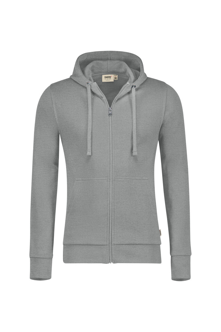 HAKRO Kapuzen-Sweatjacke Premium - grau meliert