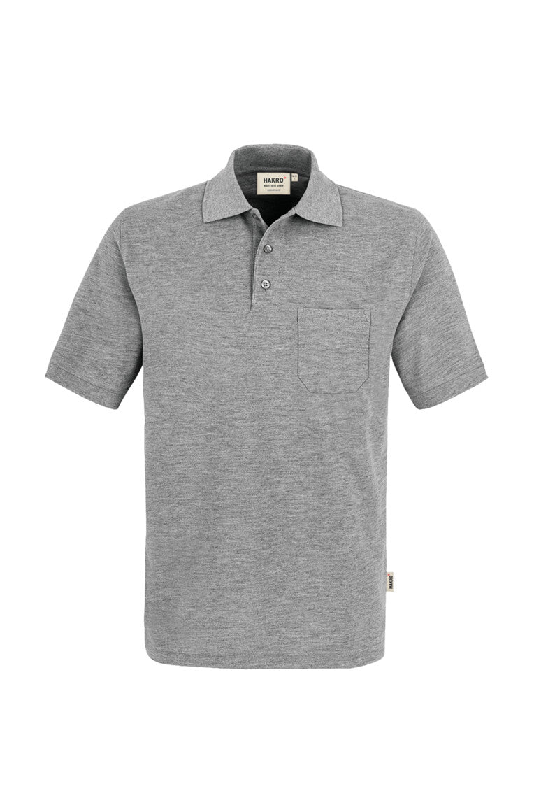 HAKRO Pocket-Poloshirt Top - grau meliert