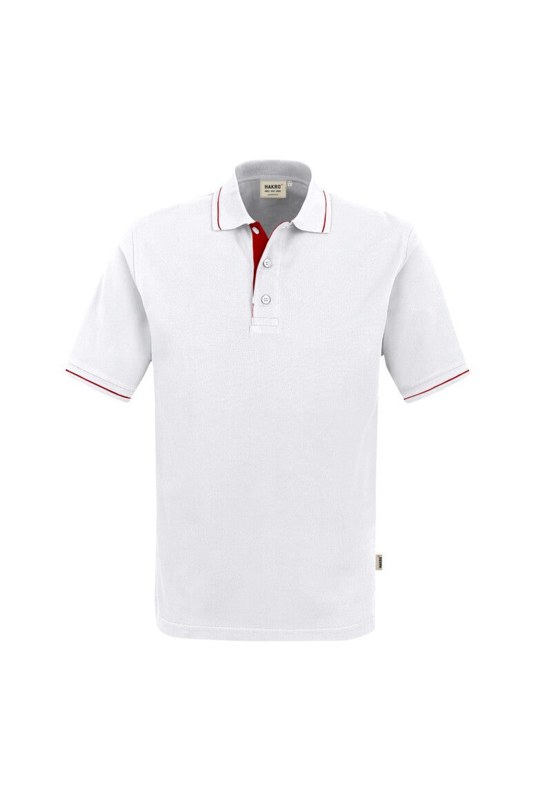 HAKRO Poloshirt Casual - weiß/rot