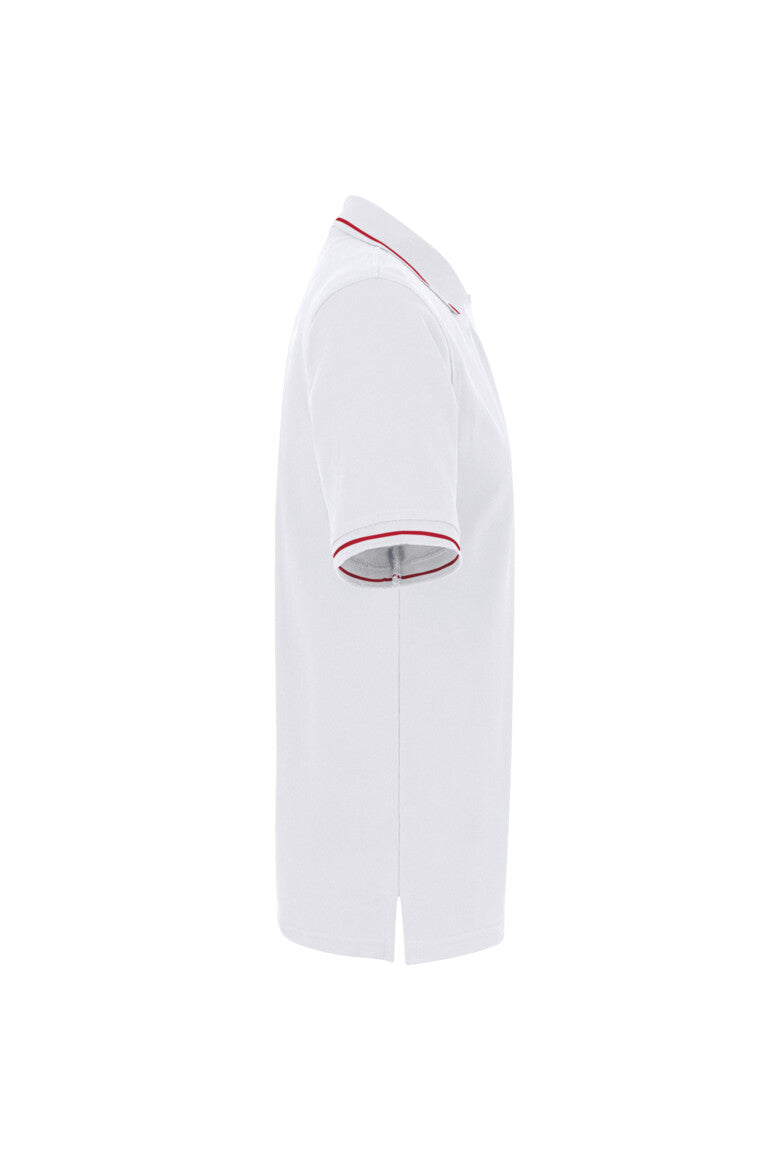 HAKRO Poloshirt Casual - weiß/rot