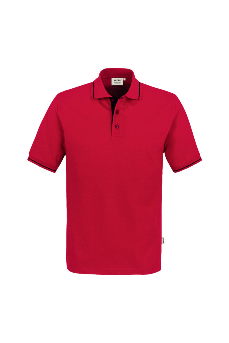 HAKRO Poloshirt Casual - rot/schwarz
