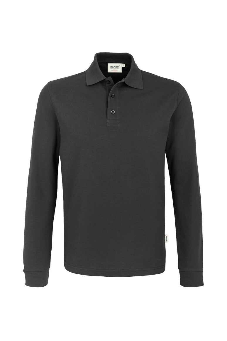 HAKRO Longsleeve-Poloshirt MIKRALINAR® - karbongrau