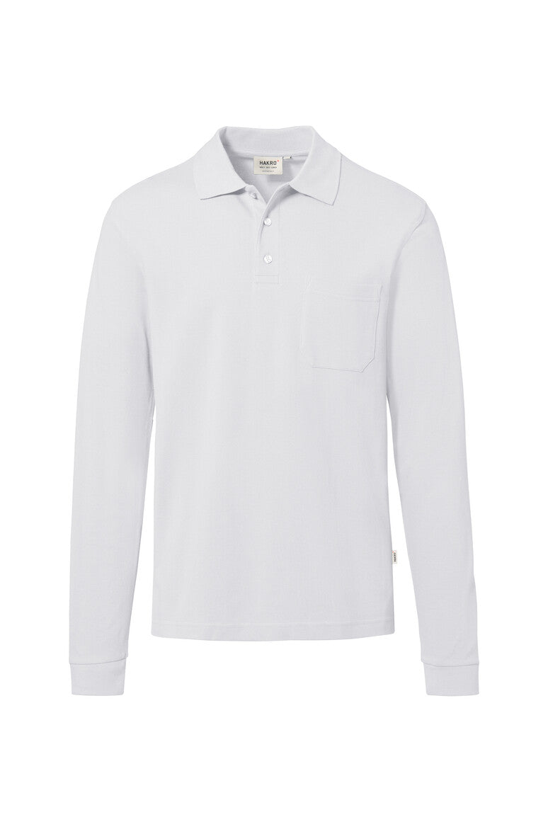 HAKRO Pocket-Longsleeve-Polo MIKRALINAR® ECO - weiß