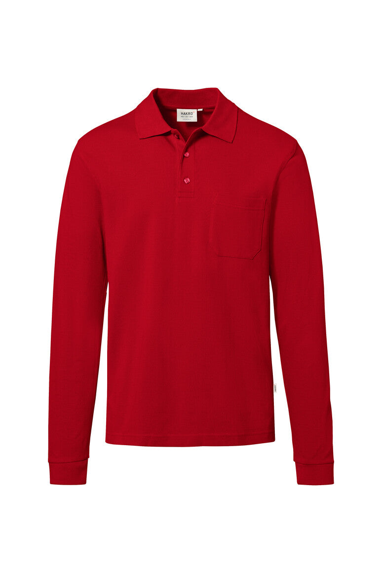 HAKRO Pocket-Longsleeve-Polo MIKRALINAR® ECO - rot