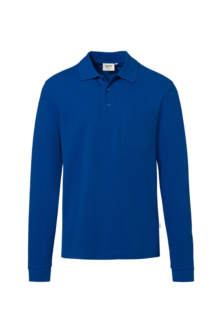 HAKRO Pocket-Longsleeve-Polo MIKRALINAR® ECO - royalblau