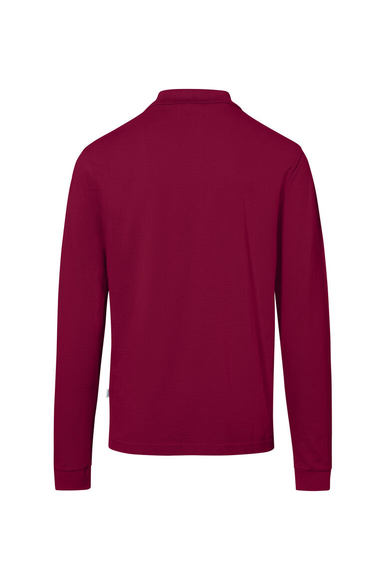 HAKRO Pocket-Longsleeve-Polo MIKRALINAR® ECO - weinrot