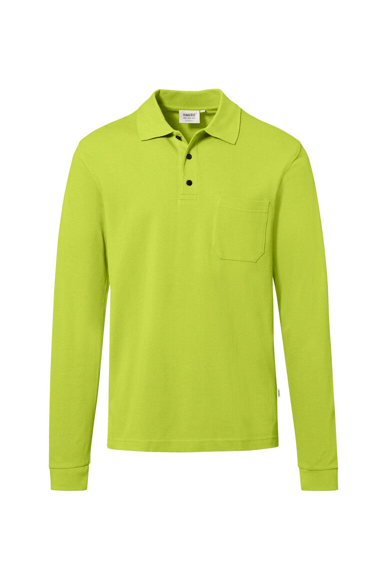 HAKRO Pocket-Longsleeve-Polo MIKRALINAR® ECO - kiwi