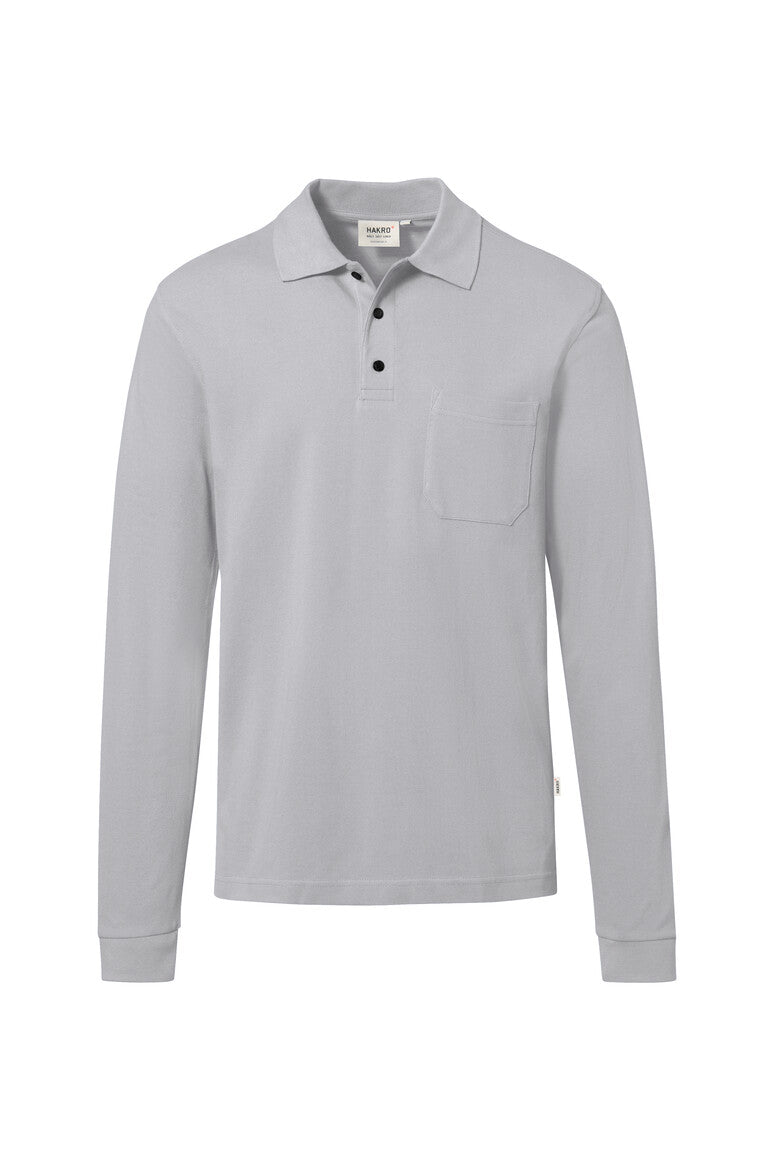 HAKRO Pocket-Longsleeve-Polo MIKRALINAR® ECO - titan