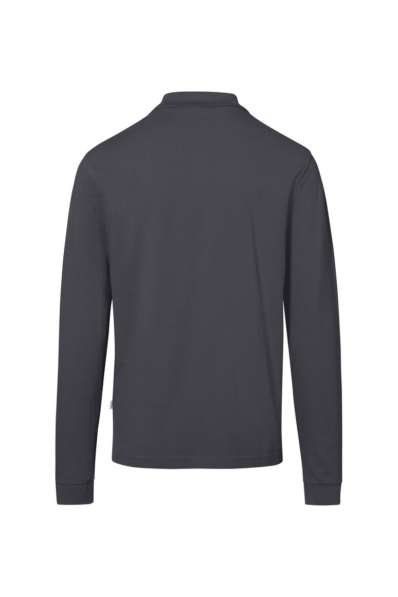 HAKRO Pocket-Longsleeve-Polo MIKRALINAR® ECO - karbongrau