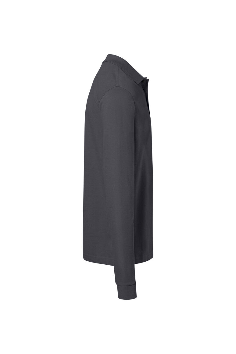 HAKRO Pocket-Longsleeve-Polo MIKRALINAR® ECO - karbongrau