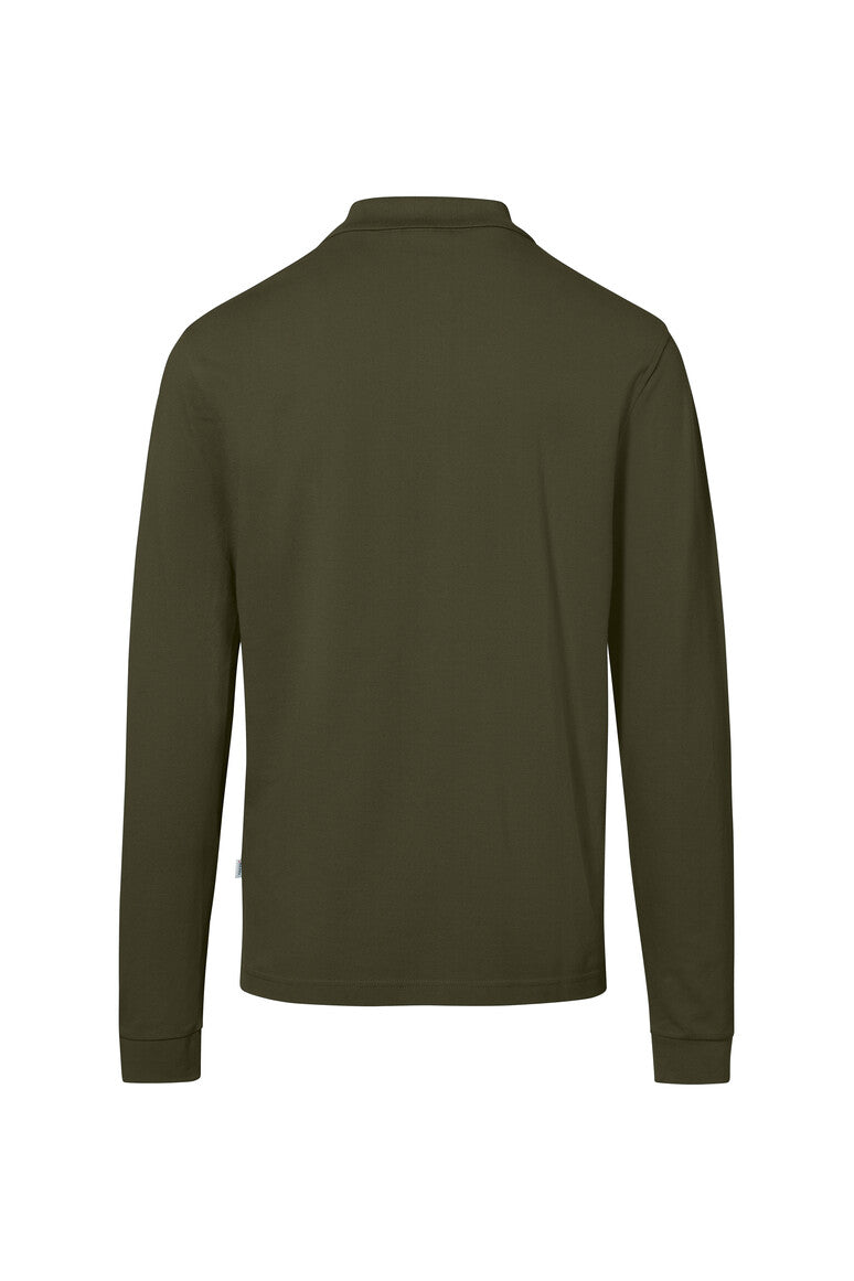 HAKRO Pocket-Longsleeve-Polo MIKRALINAR® ECO - olive