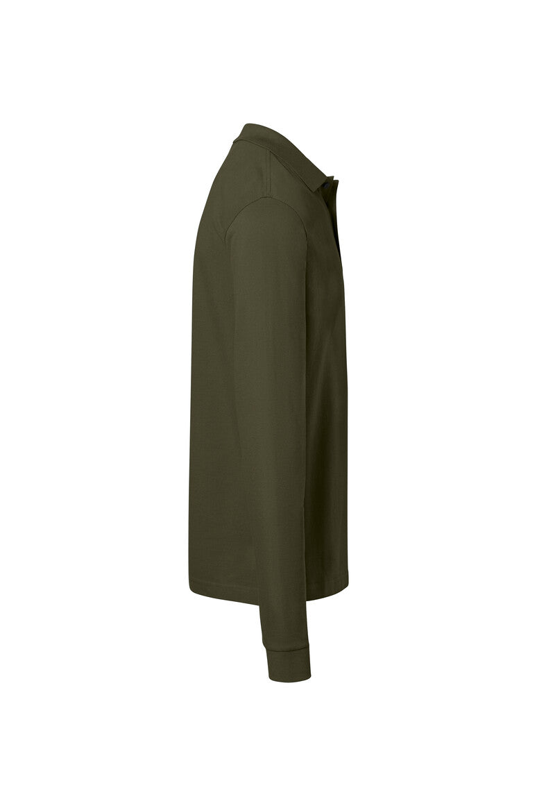 HAKRO Pocket-Longsleeve-Polo MIKRALINAR® ECO - olive
