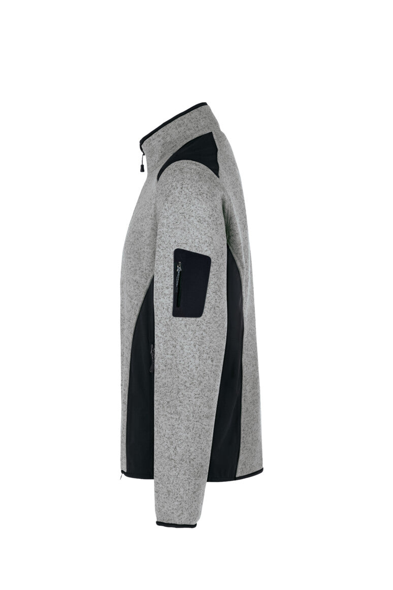 HAKRO Strickfleecejacke - grau meliert