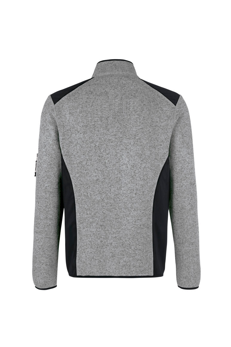 HAKRO Strickfleecejacke - grau meliert