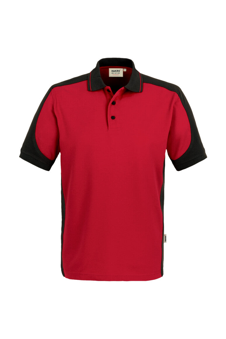 HAKRO Poloshirt Contrast MIKRALINAR® - rot/anthrazit