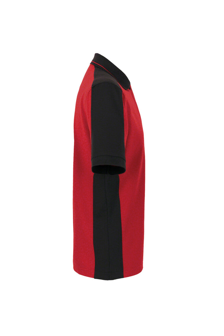 HAKRO Poloshirt Contrast MIKRALINAR® - rot/anthrazit