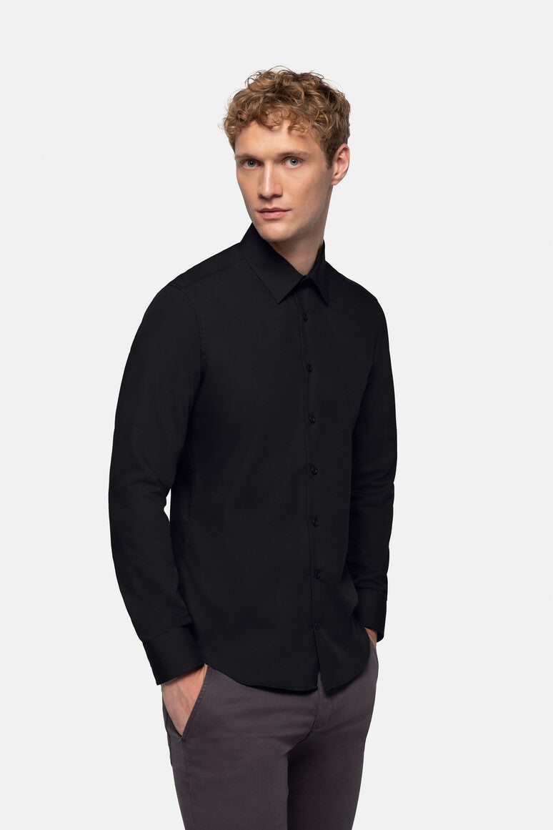 HAKRO Hemd Business Regular - schwarz