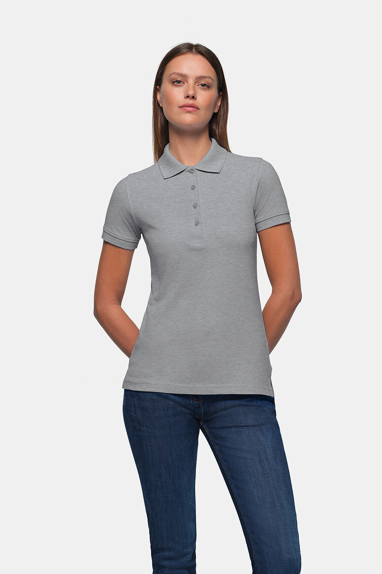 HAKRO Damen Poloshirt Classic - grau meliert