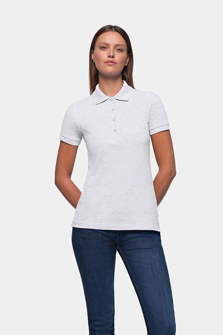 HAKRO Damen Poloshirt Classic - ash meliert