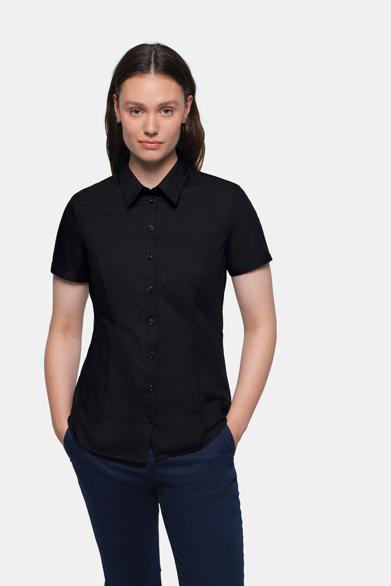 HAKRO 1/2-Arm Bluse Business - schwarz