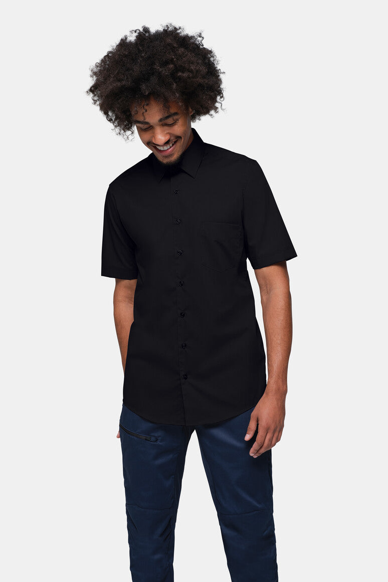 HAKRO 1/2-Arm Hemd MIKRALINAR® Comfort - schwarz