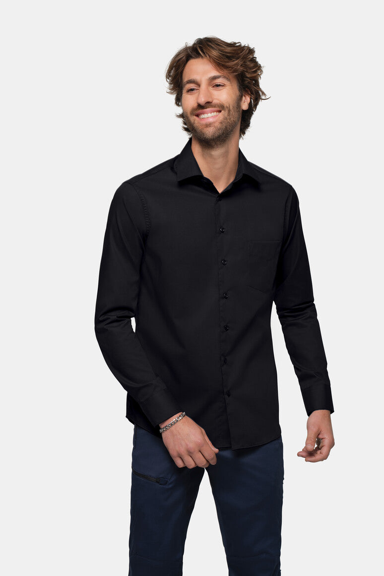 HAKRO Hemd MIKRALINAR® Comfort - schwarz