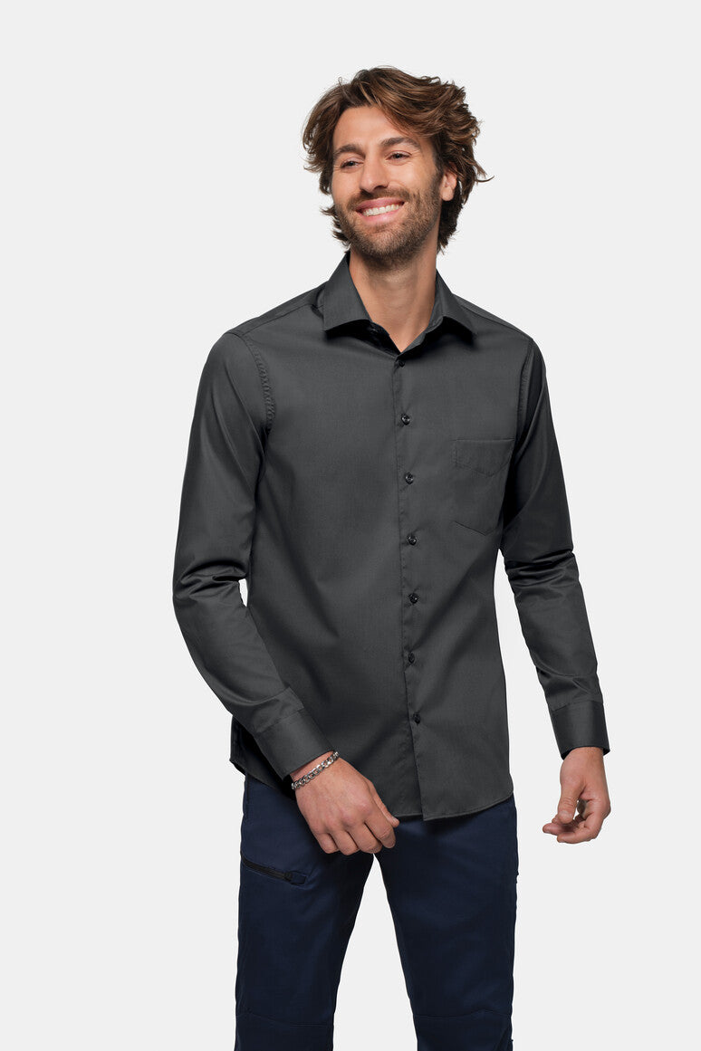 HAKRO Hemd MIKRALINAR® Comfort - anthrazit