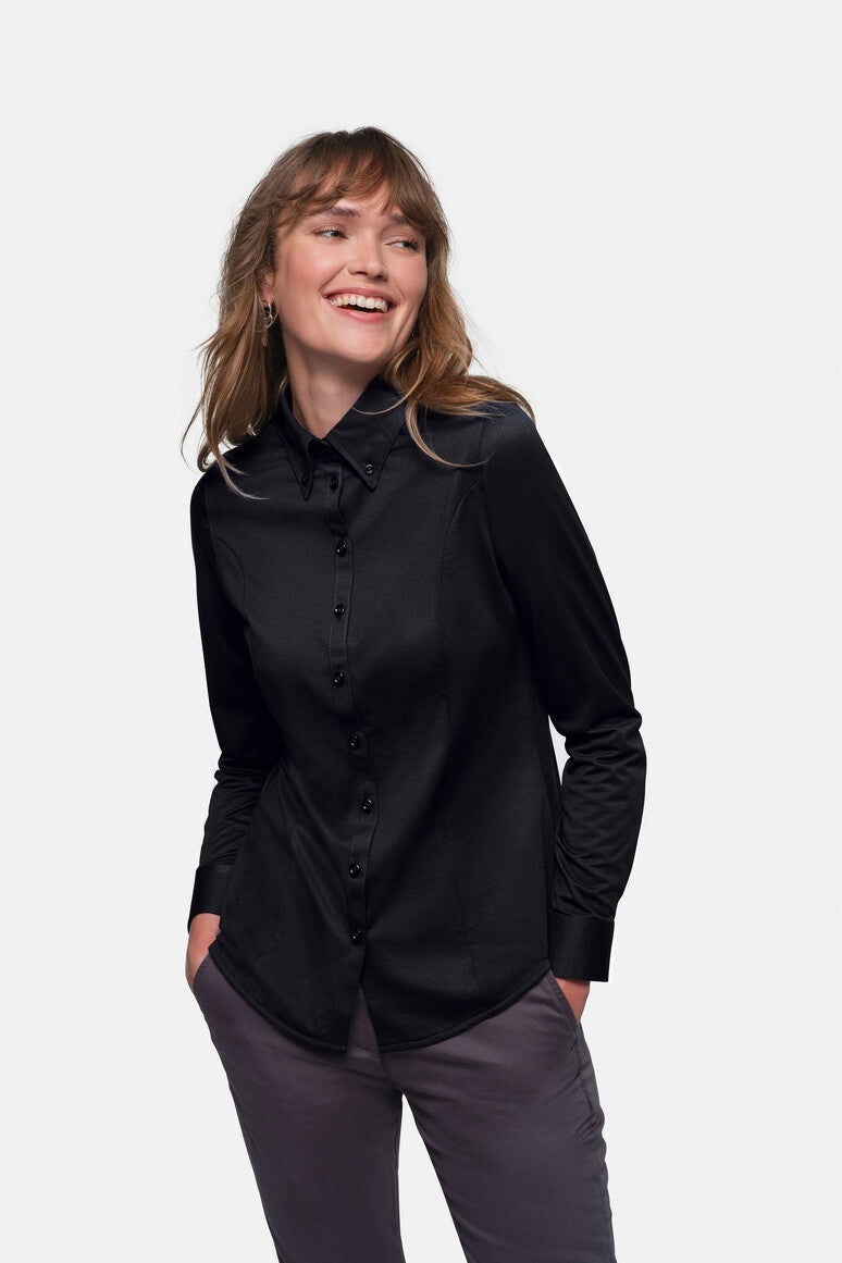 HAKRO Bluse Natural Stretch - schwarz
