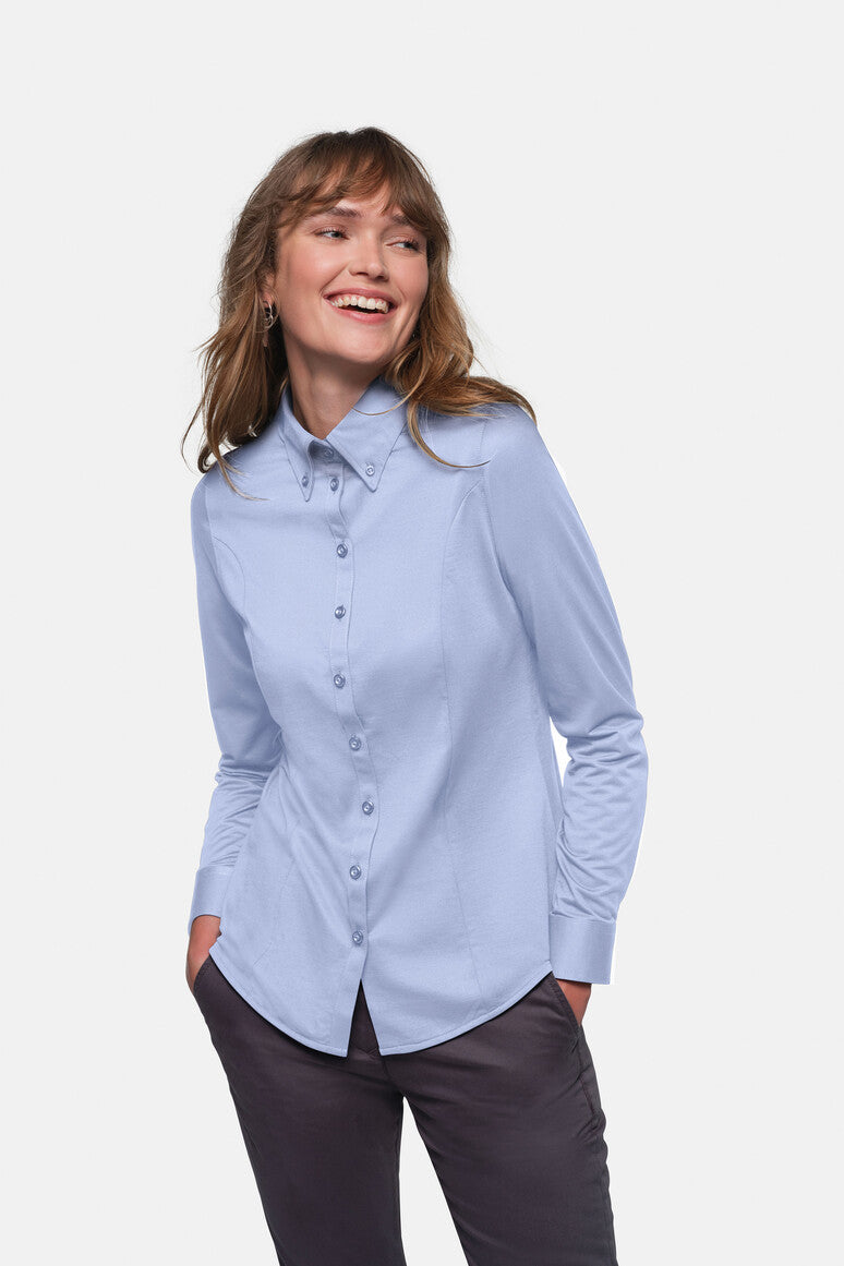 HAKRO Bluse Natural Stretch - ozeanblau