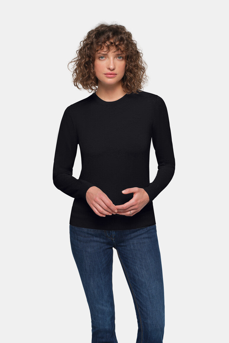 HAKRO Damen Pullover Premium-Baumwolle - schwarz