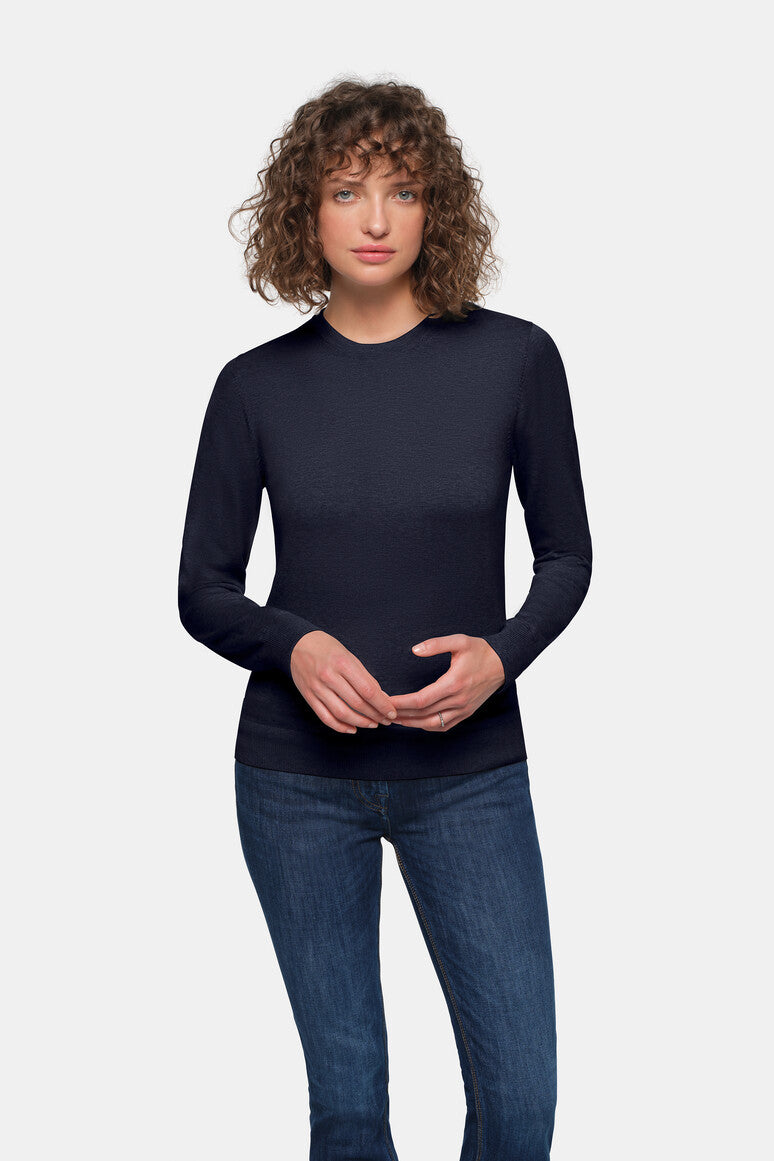 HAKRO Damen Pullover Premium-Baumwolle - tinte