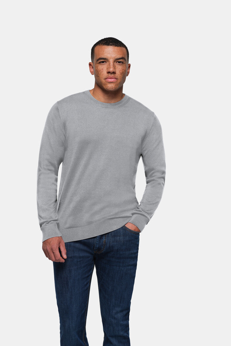 HAKRO Pullover Premium-Baumwolle - grau meliert