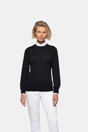 HAKRO Damen Pullover Merino-Wolle - schwarz