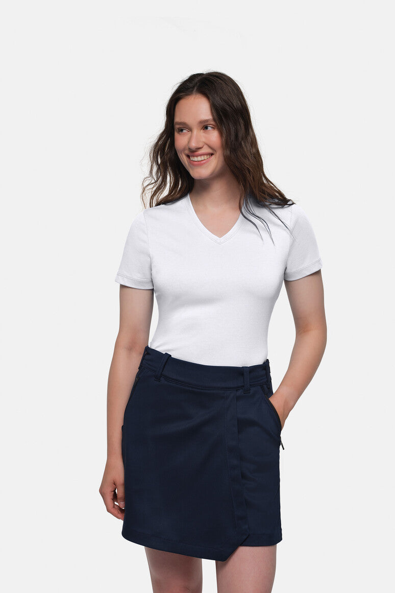 HAKRO COTTON TEC® Damen V-Shirt - weiß