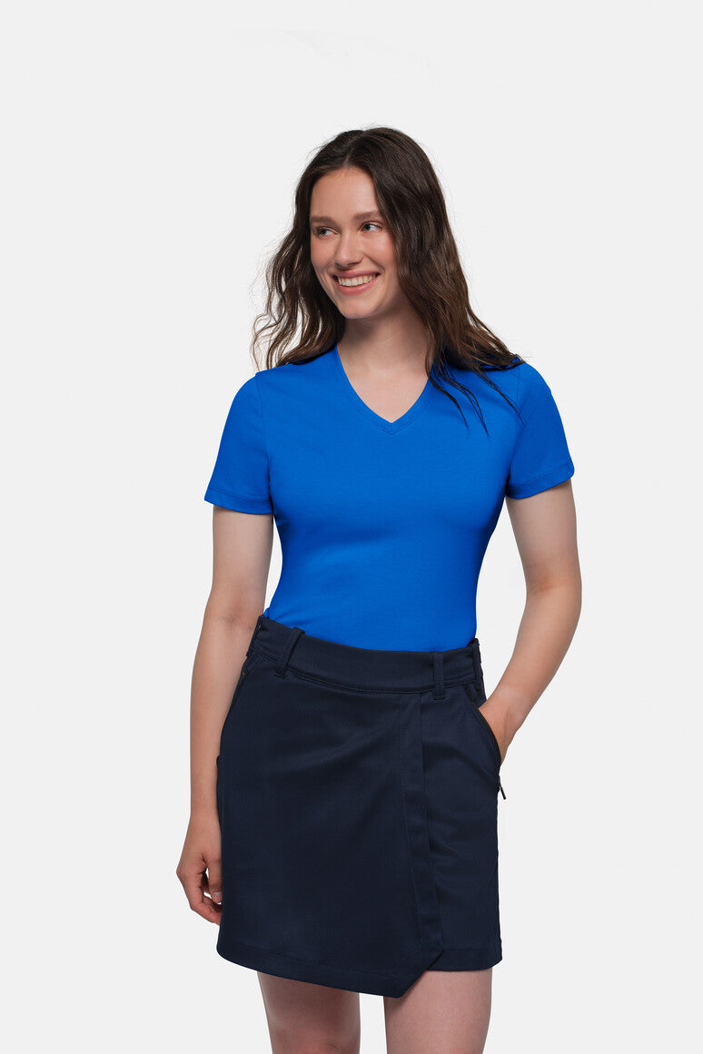 HAKRO COTTON TEC® Damen V-Shirt - royalblau