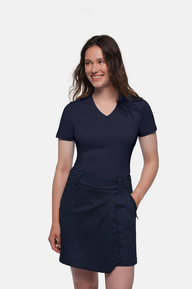 HAKRO COTTON TEC® Damen V-Shirt - tinte