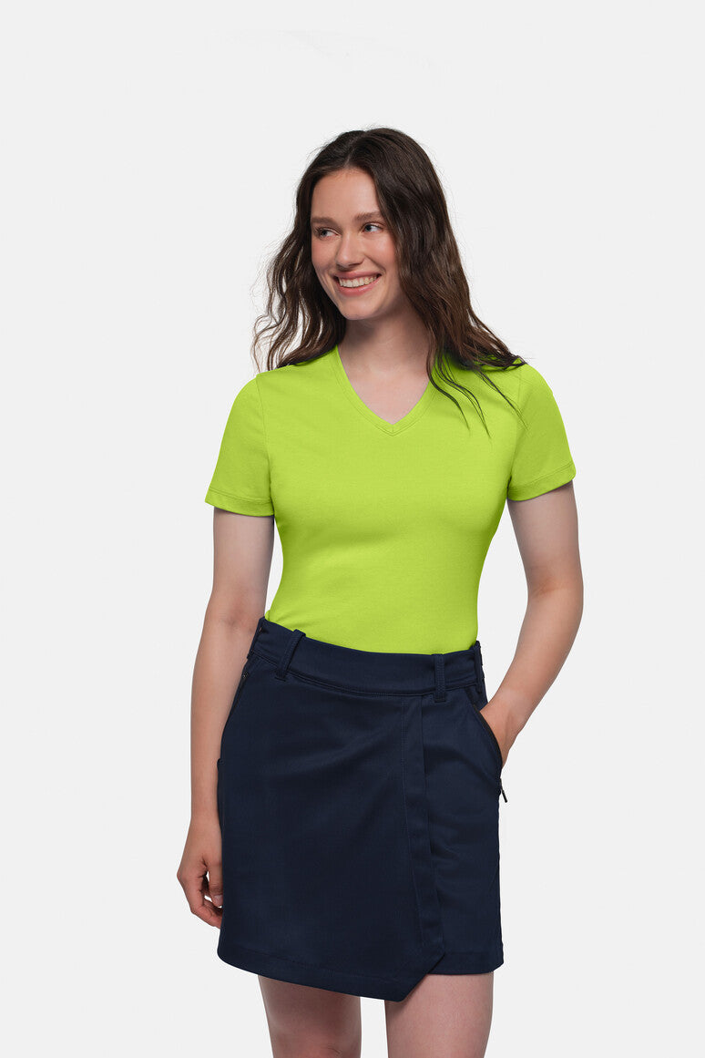 HAKRO COTTON TEC® Damen V-Shirt - kiwi