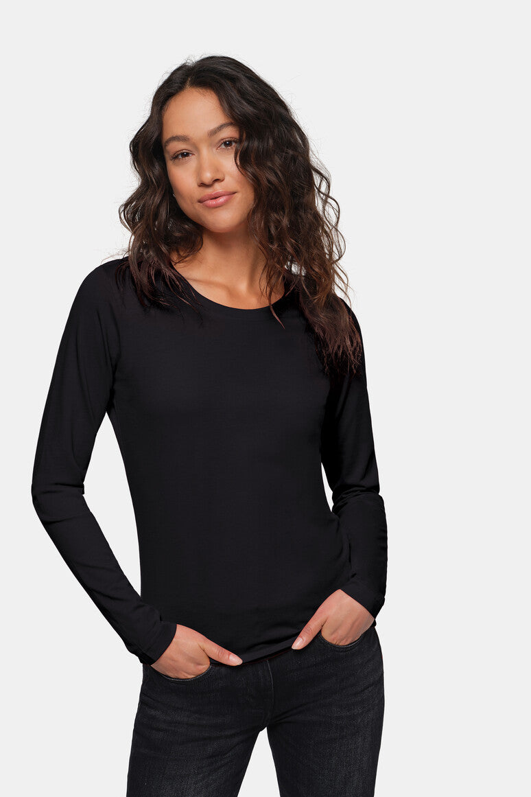 HAKRO Damen Longsleeve Classic - schwarz